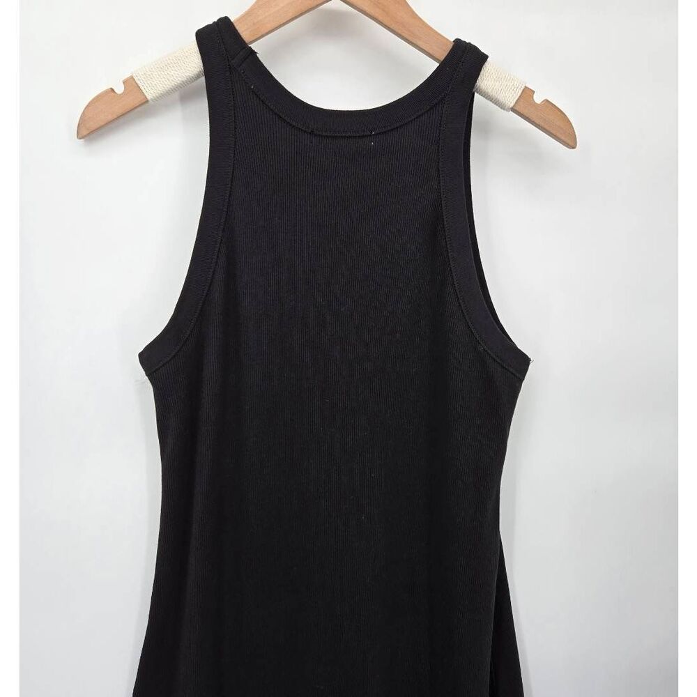 Buck Mason Ribbed Dress Women's Size Small Black Tank Maxi Sleeveless - Picture 7 of 9